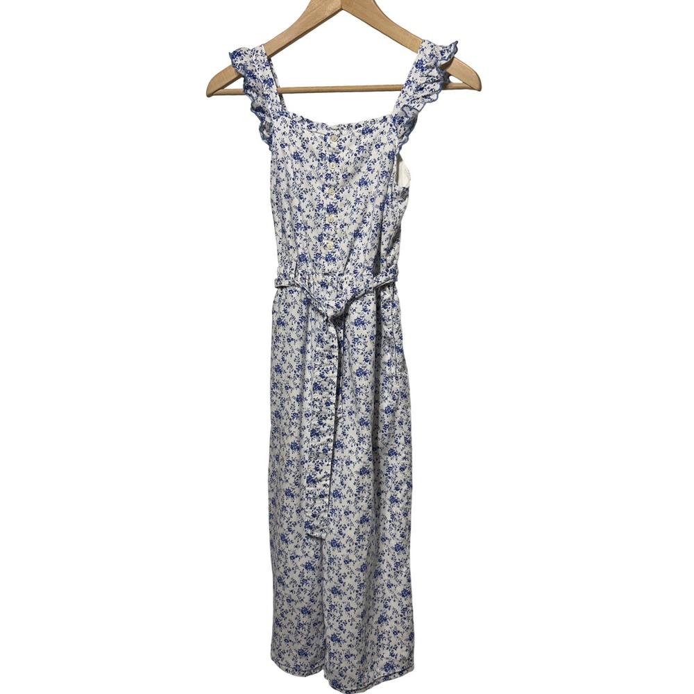 Polo Ralph Lauren Floral Ruffle Strap Jumpsuit with Tie Waist and Pockets Kids 8